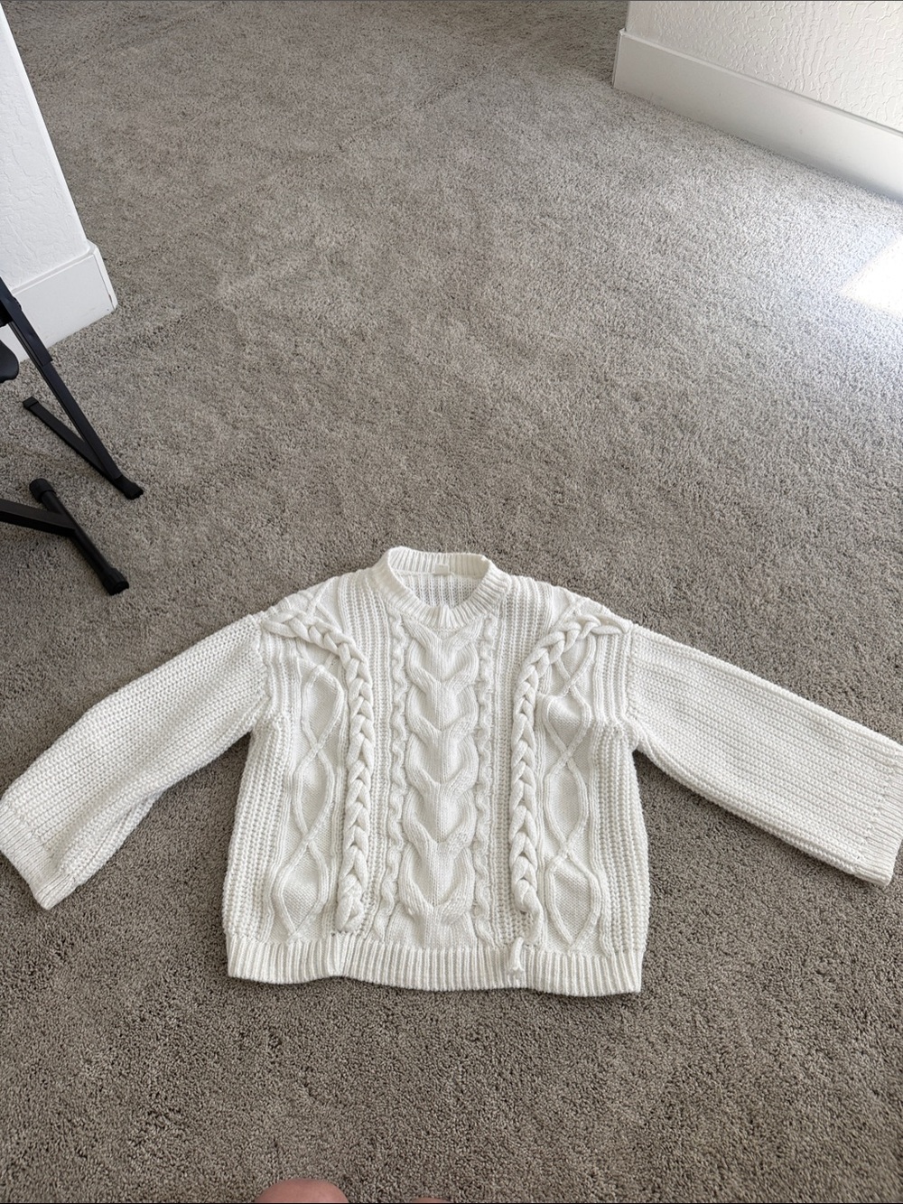 H&M Cream Cable Knit Crewneck Sweater